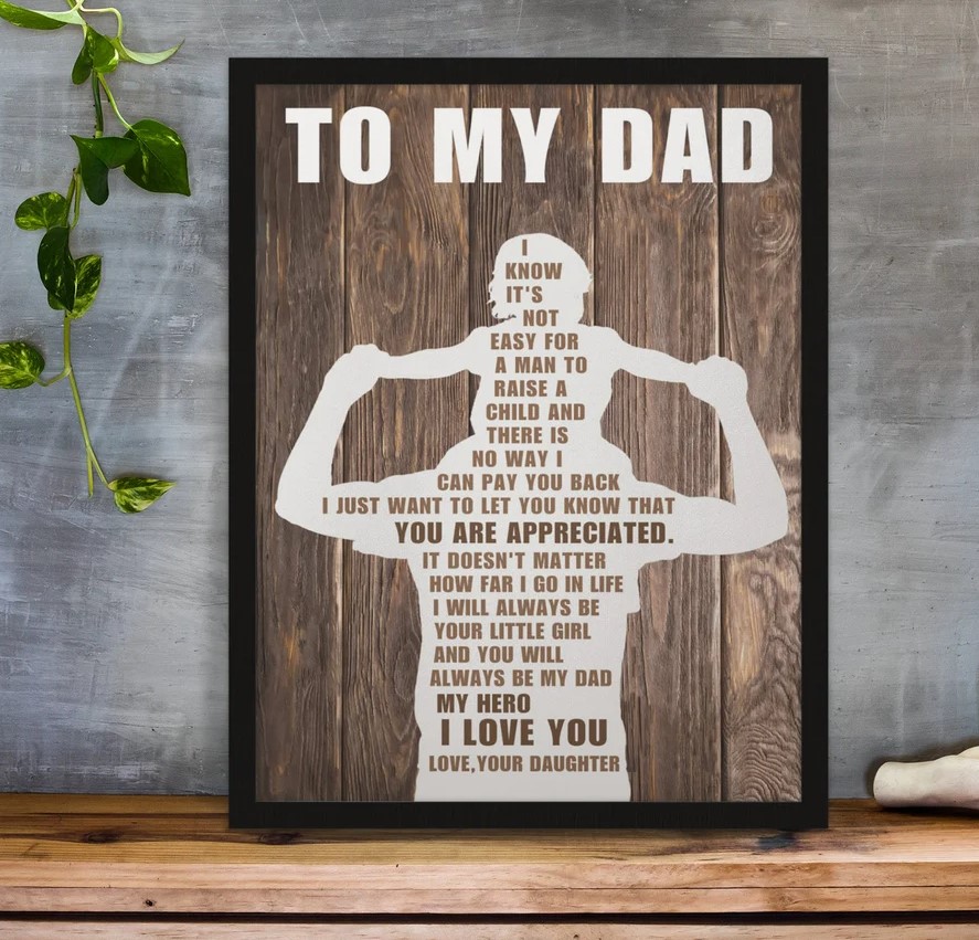 To My Dad Vintage Tin Sign From Daughter Fathers Day Gift Retro Canvas Fathers Day Canvas Ideas